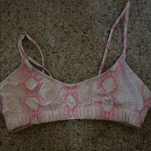 SHEIN Pink Patterned Bikini Top